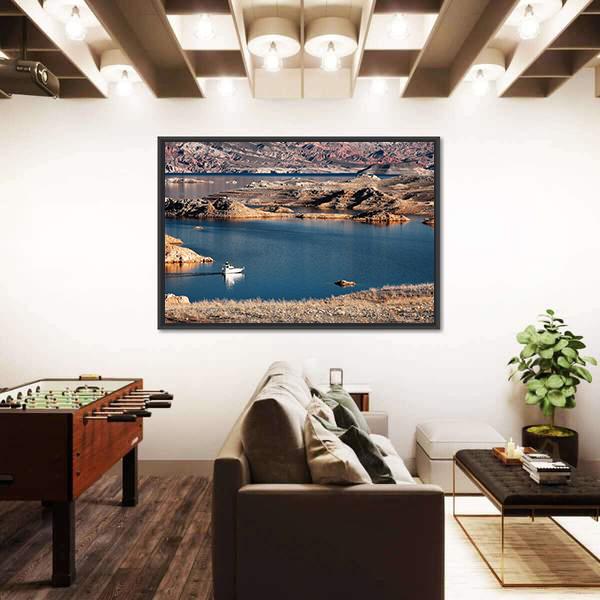 Scenic Lake Mead Colorado Canvas Wall Art-1 Piece-Floating Frame-36" x 24"-Tiaracle