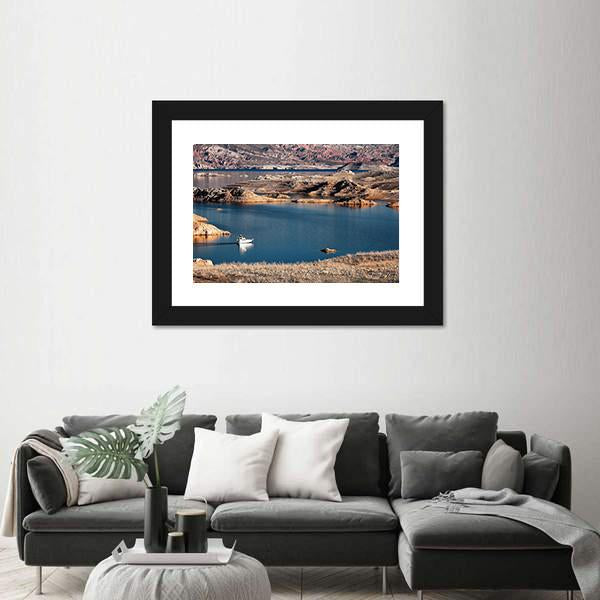 Scenic Lake Mead Colorado Canvas Wall Art-1 Piece-Framed Print-30" x 20"-Tiaracle