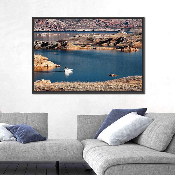 Scenic Lake Mead Colorado Canvas Wall Art-5 Horizontal-Gallery Wrap-22" x 12"-Tiaracle