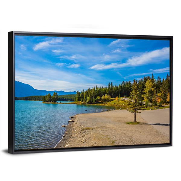 Scenic Lake Two Jack Canvas Wall Art-3 Horizontal-Gallery Wrap-25" x 16"-Tiaracle