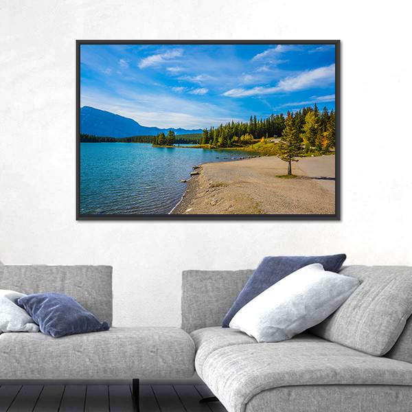 Scenic Lake Two Jack Canvas Wall Art-3 Horizontal-Gallery Wrap-25" x 16"-Tiaracle