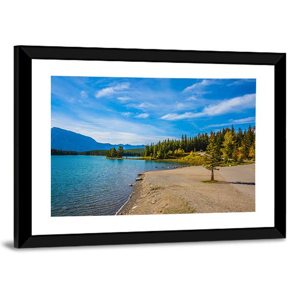 Scenic Lake Two Jack Canvas Wall Art-3 Horizontal-Gallery Wrap-25" x 16"-Tiaracle
