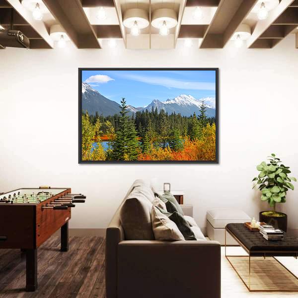 Scenic Landscape In Alberta Canada Canvas Wall Art-3 Horizontal-Gallery Wrap-25" x 16"-Tiaracle