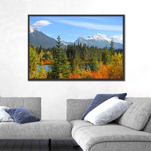 Scenic Landscape In Alberta Canada Canvas Wall Art-3 Horizontal-Gallery Wrap-25" x 16"-Tiaracle