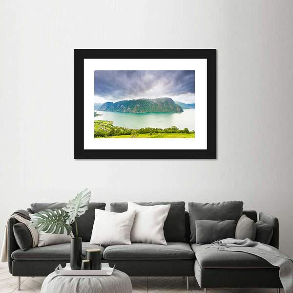 Scenic Nature Landscape Norway Canvas Wall Art-1 Piece-Framed Print-20" x 16"-Tiaracle