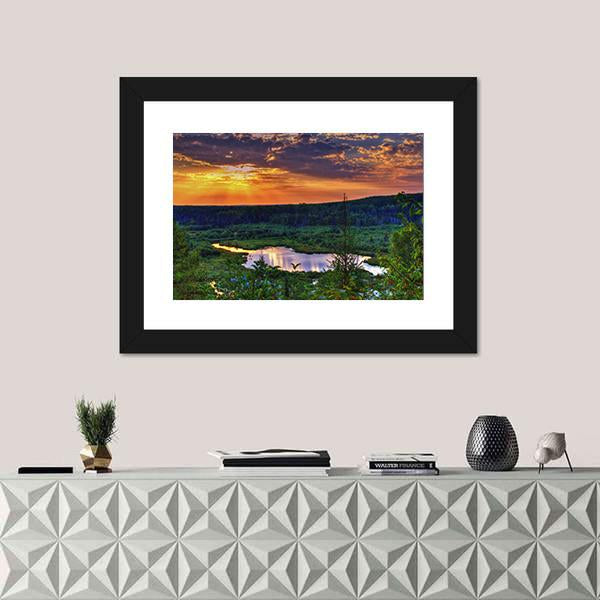 Scenic Overlook In The Ottawa National Forest Canvas Wall Art-1 Piece-Framed Print-20" x 16"-Tiaracle