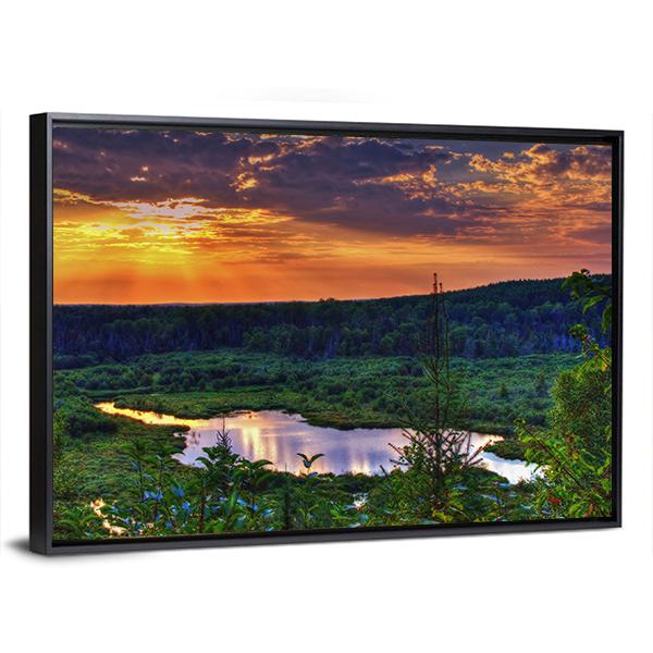 Scenic Overlook In The Ottawa National Forest Canvas Wall Art-3 Horizontal-Gallery Wrap-25" x 16"-Tiaracle