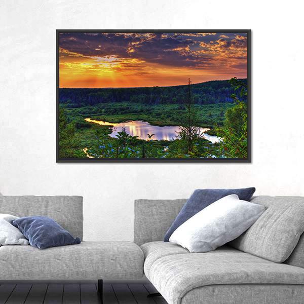 Scenic Overlook In The Ottawa National Forest Canvas Wall Art-3 Horizontal-Gallery Wrap-25" x 16"-Tiaracle