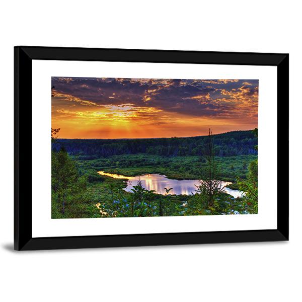 Scenic Overlook In The Ottawa National Forest Canvas Wall Art-3 Horizontal-Gallery Wrap-25" x 16"-Tiaracle