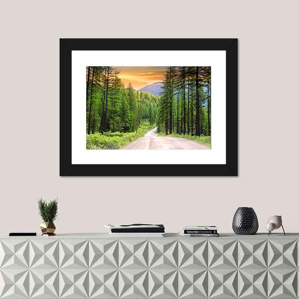 Scenic Rural Drive In Montana Canvas Wall Art-1 Piece-Framed Print-20" x 16"-Tiaracle