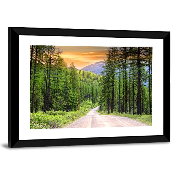 Scenic Rural Drive In Montana Canvas Wall Art-5 Horizontal-Gallery Wrap-22" x 12"-Tiaracle
