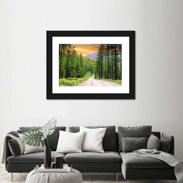 Scenic Rural Drive In Montana Canvas Wall Art-5 Horizontal-Gallery Wrap-22" x 12"-Tiaracle