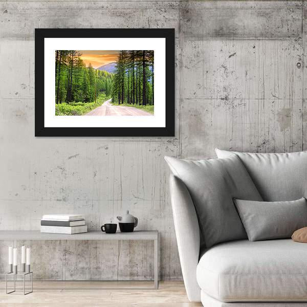 Scenic Rural Drive In Montana Canvas Wall Art-5 Horizontal-Gallery Wrap-22" x 12"-Tiaracle