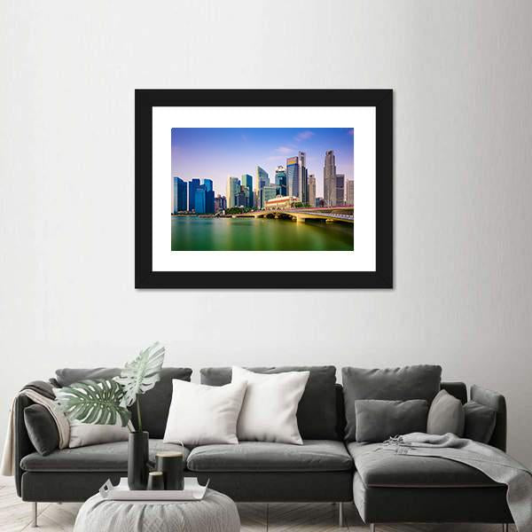 Scenic Singapore Skyline Canvas Wall Art-1 Piece-Framed Print-30" x 20"-Tiaracle