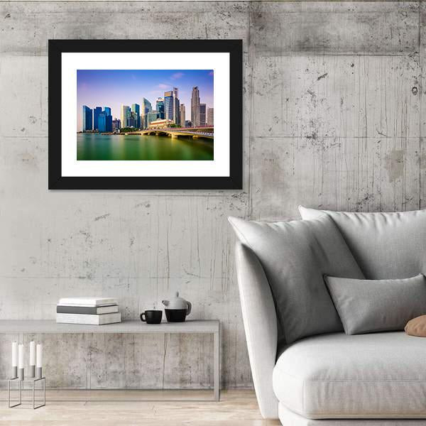Scenic Singapore Skyline Canvas Wall Art-5 Horizontal-Gallery Wrap-22" x 12"-Tiaracle