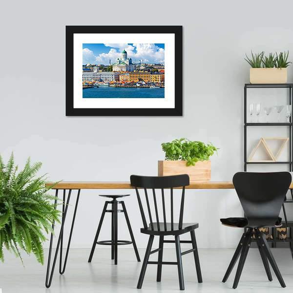 Scenic Summer Market Square Canvas Wall Art-1 Piece-Framed Print-20" x 16"-Tiaracle