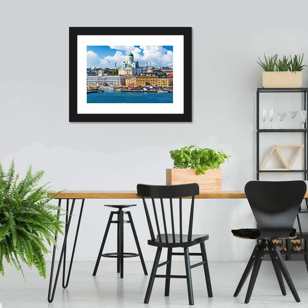 Scenic Summer Market Square Canvas Wall Art-3 Horizontal-Gallery Wrap-25" x 16"-Tiaracle
