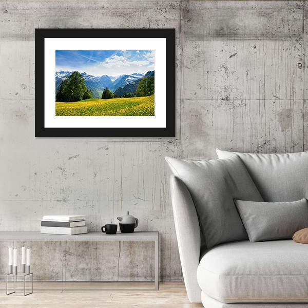 Scenic View From Braunwald In Spring Canvas Wall Art-3 Horizontal-Gallery Wrap-25" x 16"-Tiaracle