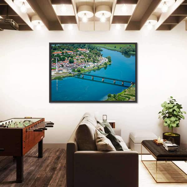Scenic View From The Fortress Of Rosafa Canvas Wall Art-1 Piece-Floating Frame-24" x 16"-Tiaracle