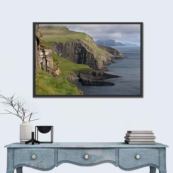 Scenic View Of Coast Of Mykines Canvas Wall Art-5 Horizontal-Gallery Wrap-22" x 12"-Tiaracle