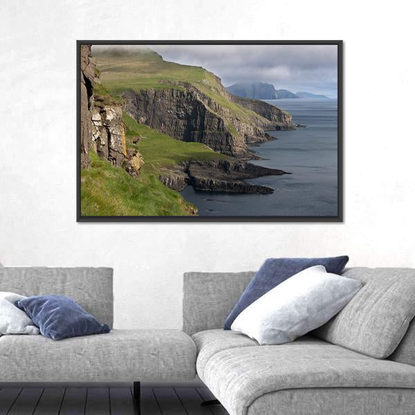 Scenic View Of Coast Of Mykines Canvas Wall Art-5 Horizontal-Gallery Wrap-22" x 12"-Tiaracle
