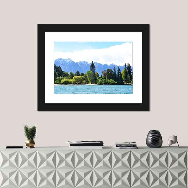 Scenic View Of Lake Wakatipu Canvas Wall Art-1 Piece-Framed Print-20" x 16"-Tiaracle