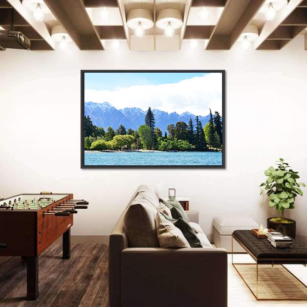 Scenic View Of Lake Wakatipu Canvas Wall Art-3 Horizontal-Gallery Wrap-25" x 16"-Tiaracle