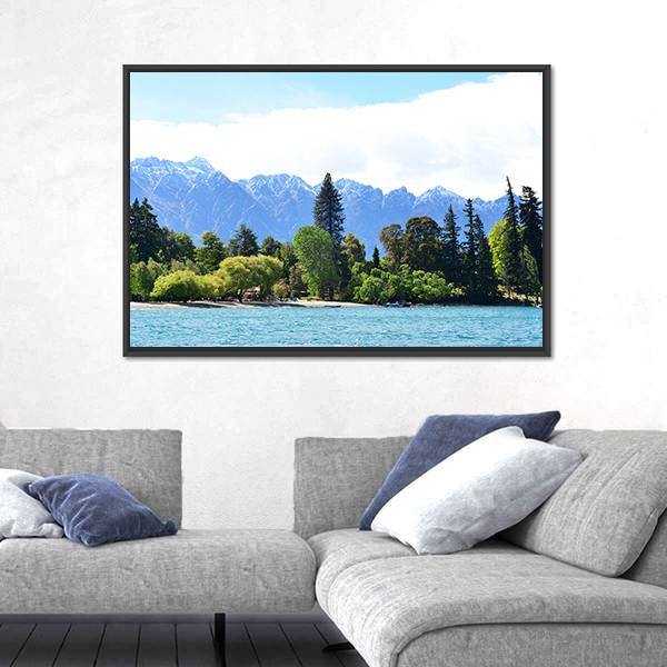 Scenic View Of Lake Wakatipu Canvas Wall Art-3 Horizontal-Gallery Wrap-25" x 16"-Tiaracle