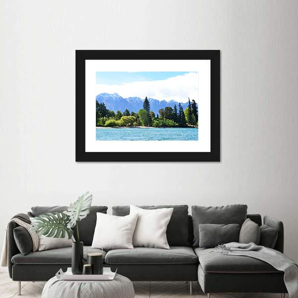 Scenic View Of Lake Wakatipu Canvas Wall Art-3 Horizontal-Gallery Wrap-25" x 16"-Tiaracle