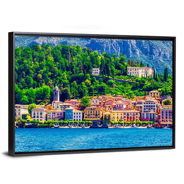 Scenic View Of Old Bellagio Como Lake Canvas Wall Art-3 Horizontal-Gallery Wrap-25" x 16"-Tiaracle