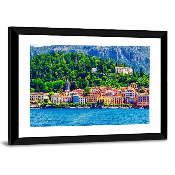 Scenic View Of Old Bellagio Como Lake Canvas Wall Art-3 Horizontal-Gallery Wrap-25" x 16"-Tiaracle