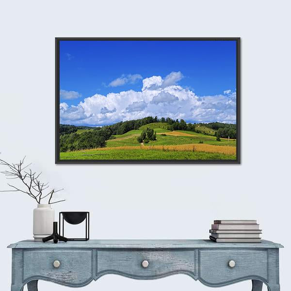 Scenic View Of Suwalszczyzna In Poland Canvas Wall Art-1 Piece-Floating Frame-24" x 16"-Tiaracle