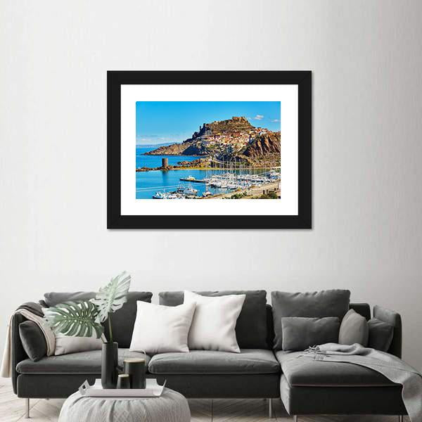 Scenic View To Castelsardo Village Canvas Wall Art-3 Horizontal-Gallery Wrap-25" x 16"-Tiaracle