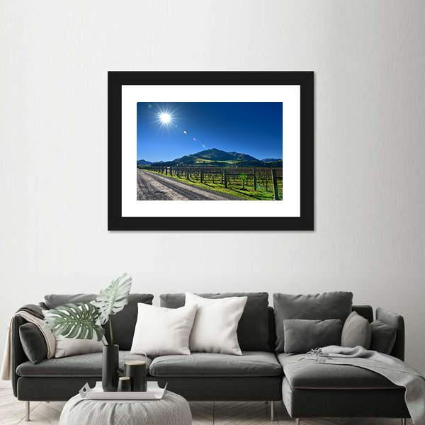 Scenic Vineyard In Canterbury Canvas Wall Art-3 Horizontal-Gallery Wrap-25" x 16"-Tiaracle