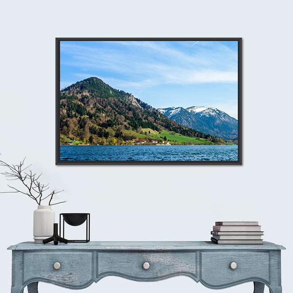 Schliersee Lake In Bavaria Canvas Wall Art-1 Piece-Floating Frame-24" x 16"-Tiaracle