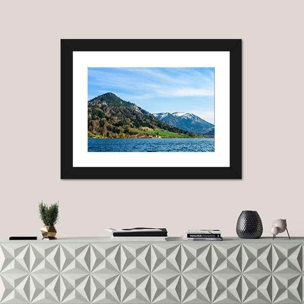 Schliersee Lake In Bavaria Canvas Wall Art-1 Piece-Framed Print-20" x 16"-Tiaracle