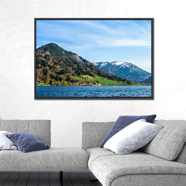 Schliersee Lake In Bavaria Canvas Wall Art-3 Horizontal-Gallery Wrap-25" x 16"-Tiaracle
