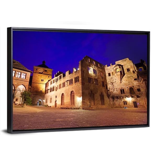 Schloss Heidelberg During Night Time Canvas Wall Art-3 Horizontal-Gallery Wrap-25" x 16"-Tiaracle