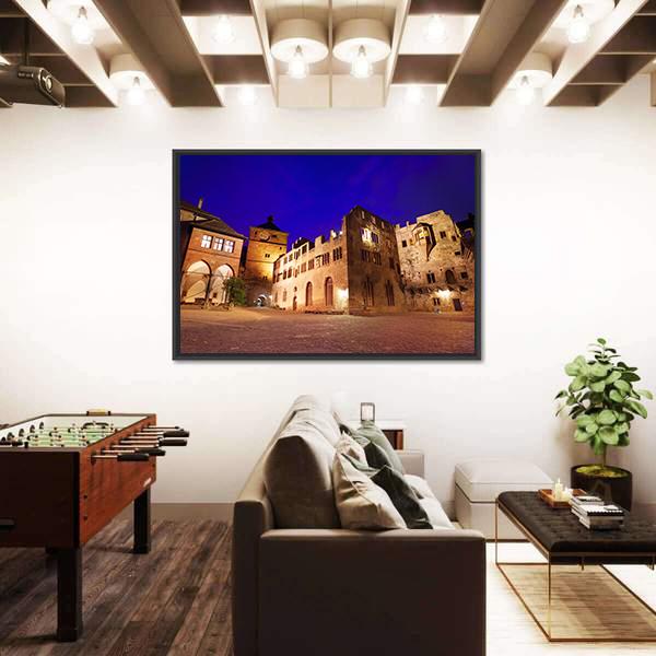 Schloss Heidelberg During Night Time Canvas Wall Art-3 Horizontal-Gallery Wrap-25" x 16"-Tiaracle