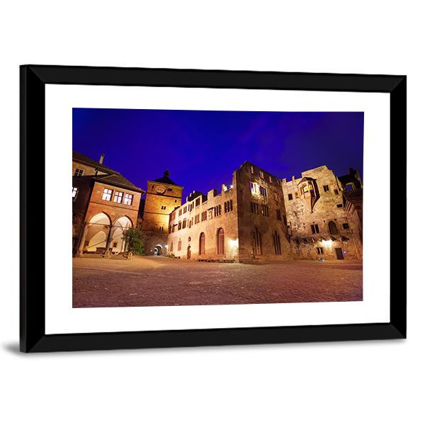 Schloss Heidelberg During Night Time Canvas Wall Art-3 Horizontal-Gallery Wrap-25" x 16"-Tiaracle