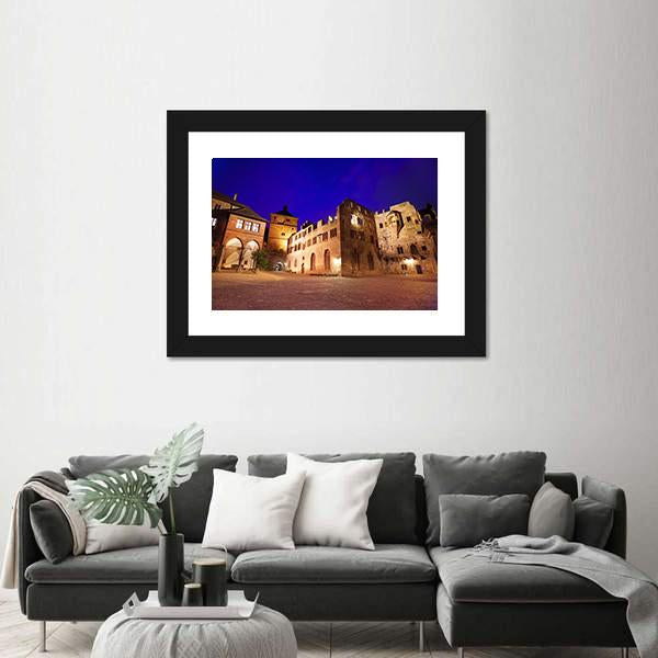 Schloss Heidelberg During Night Time Canvas Wall Art-3 Horizontal-Gallery Wrap-25" x 16"-Tiaracle