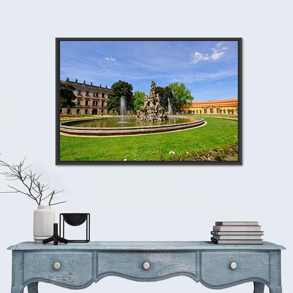 Schlossgarten in Summer In Erlangen Germany Canvas Wall Art-1 Piece-Floating Frame-24" x 16"-Tiaracle