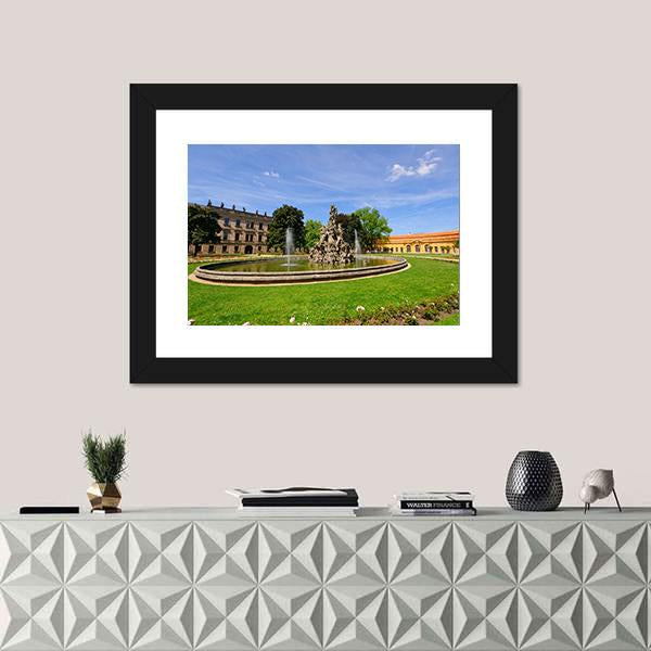 Schlossgarten in Summer In Erlangen Germany Canvas Wall Art-1 Piece-Framed Print-20" x 16"-Tiaracle