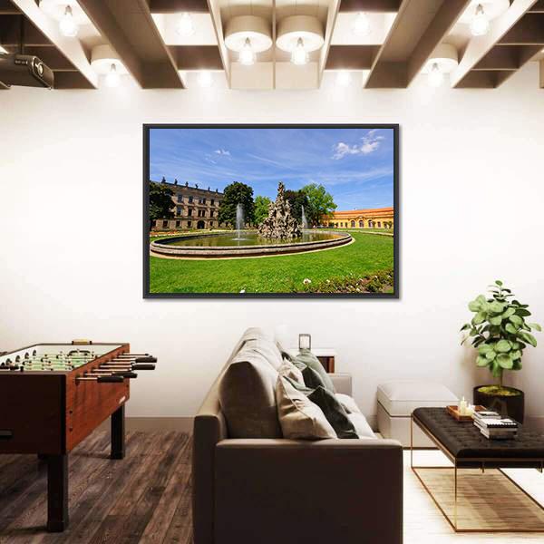 Schlossgarten in Summer In Erlangen Germany Canvas Wall Art-3 Horizontal-Gallery Wrap-25" x 16"-Tiaracle