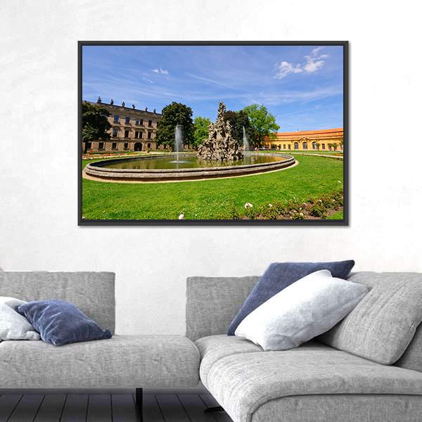 Schlossgarten in Summer In Erlangen Germany Canvas Wall Art-3 Horizontal-Gallery Wrap-25" x 16"-Tiaracle