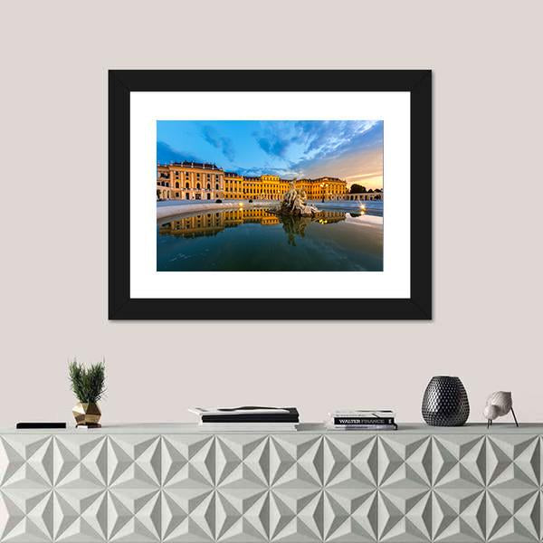 Schonbrunn Palace In Vienna Austria Canvas Wall Art-1 Piece-Framed Print-20" x 16"-Tiaracle