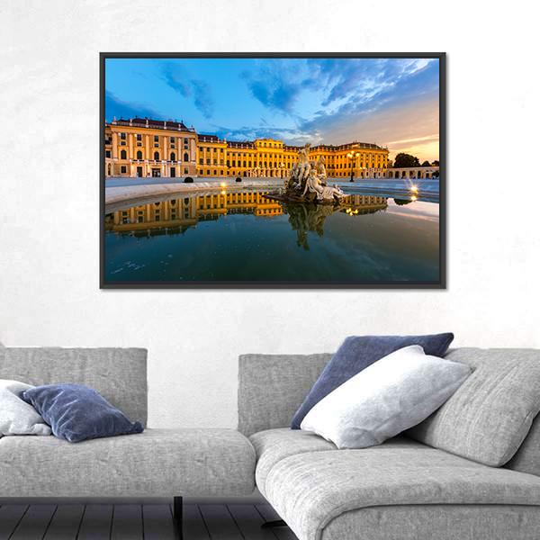 Schonbrunn Palace In Vienna Austria Canvas Wall Art-3 Horizontal-Gallery Wrap-25" x 16"-Tiaracle