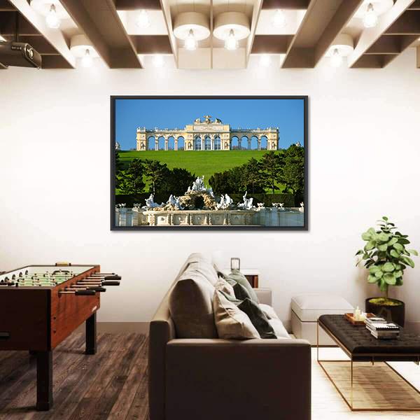 Schonbrunn Park In Vienna Canvas Wall Art-1 Piece-Floating Frame-36" x 24"-Tiaracle