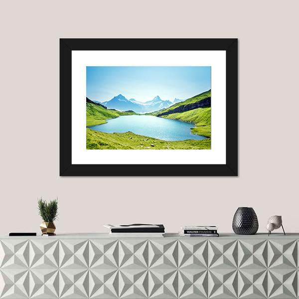 Schreckhorn And Wetterhorn From Bachalpsee Lake Canvas Wall Art-1 Piece-Framed Print-20" x 16"-Tiaracle