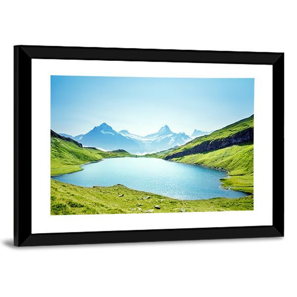 Schreckhorn And Wetterhorn From Bachalpsee Lake Canvas Wall Art-3 Horizontal-Gallery Wrap-25" x 16"-Tiaracle
